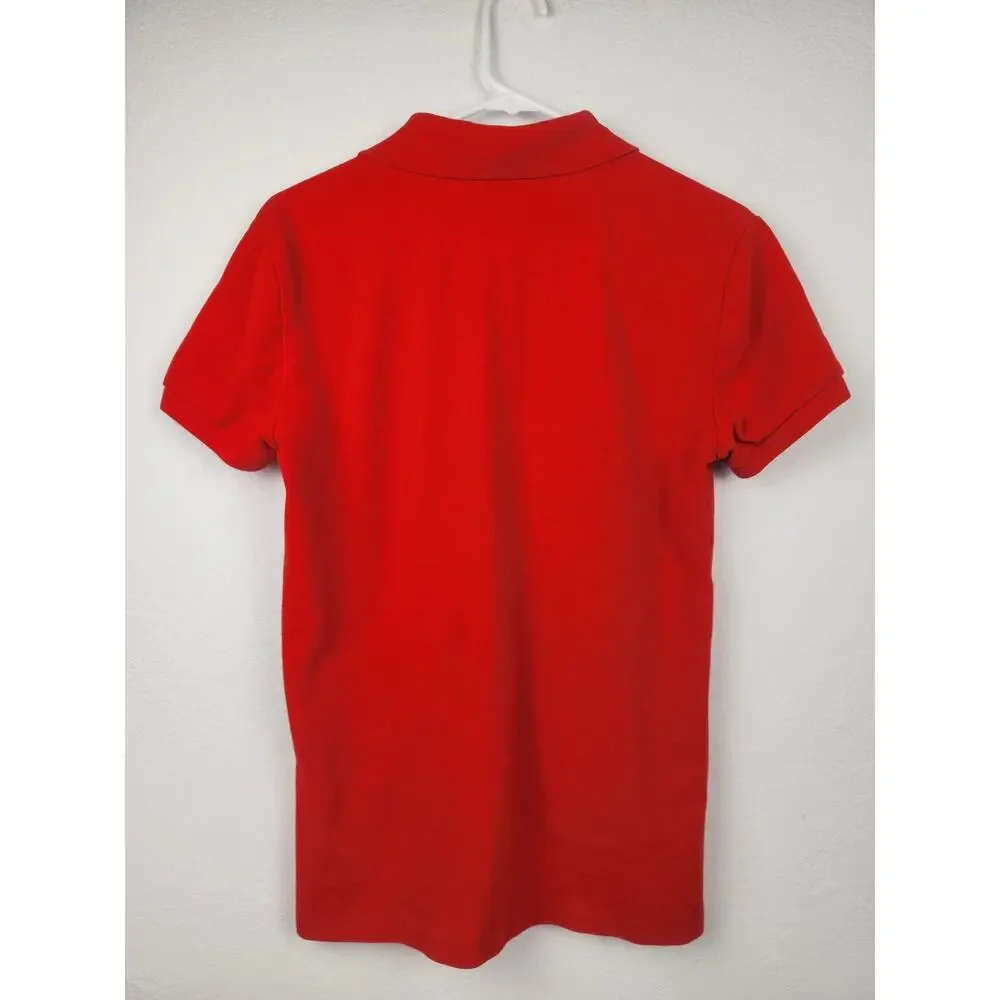 Vintage Polo Ralph Lauren Shirt Red Men Size Small Blue Logo Short Sleeve